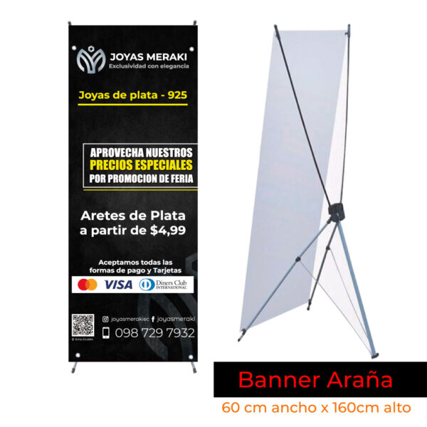 Banner araña tipo X exhibidores quito